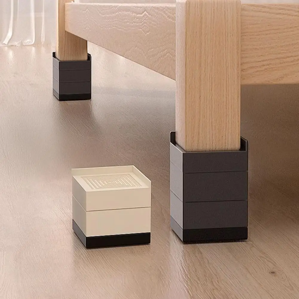 

4Pcs Furniture Risers Anti-slip Furniture Leg Stabilizers Bed Desk Sofa Chair Legs Refrigerator Dryer L-Shaped Lift Riser Block