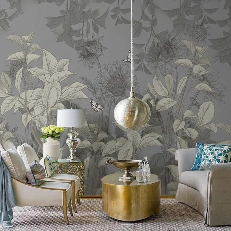 

MU8963 Nordic ins ручная роспись ретро-растение в европейском стиле кантри интерьер фоновые настенные обои