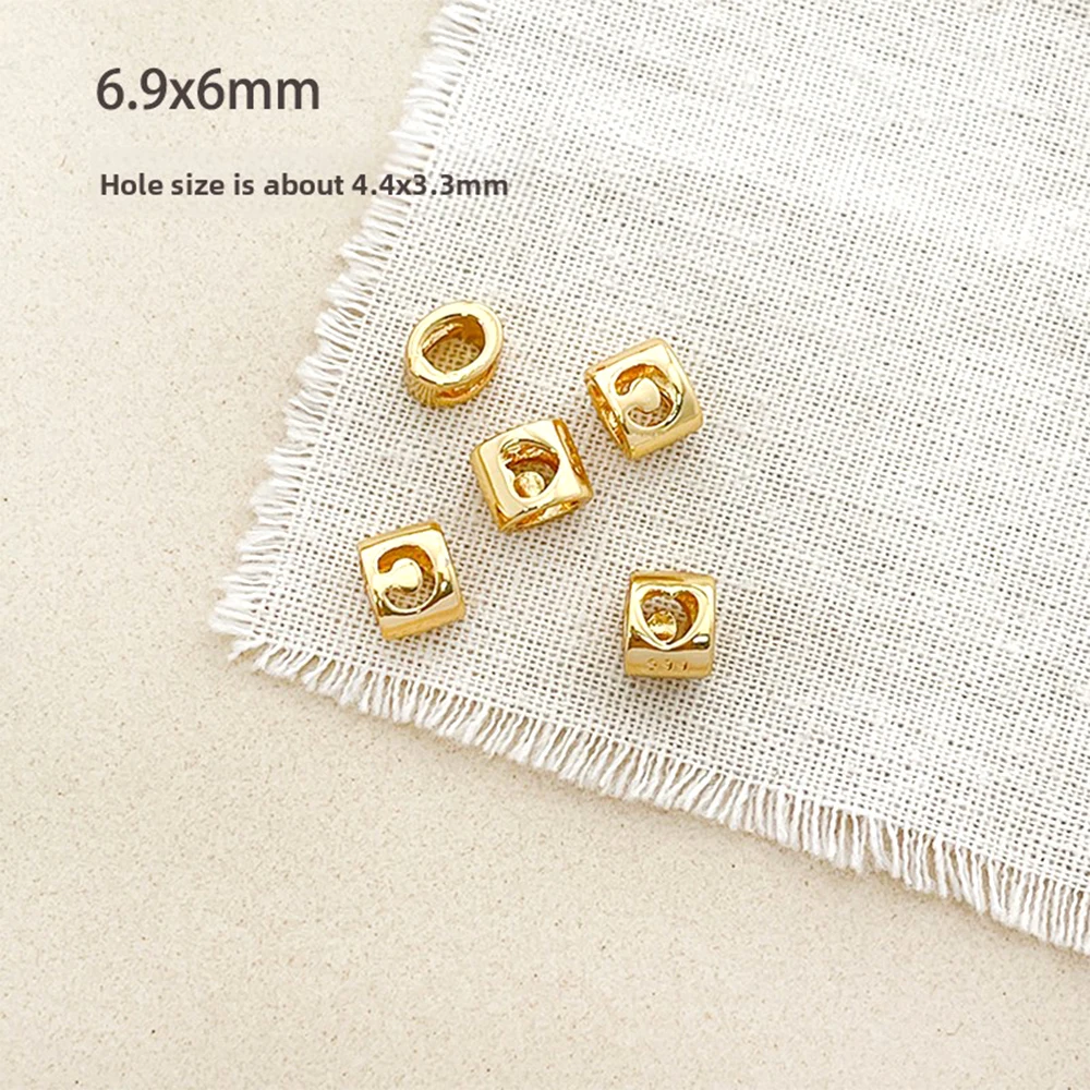 Brass Coated Gold Hollow Out Alphanumeric Bead DIY Makes Fashionable Jewelry Necklace, Bracelet, Clothing Accessory Materials