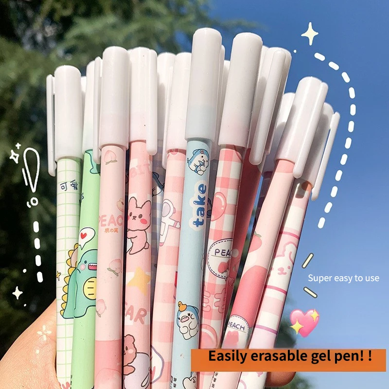 

20Pcs/Lot Kawaii Cute Pattern Erasable Gel Pen 0.5mm Fine Tip Heat Sensitive Ink Magic Erasable Pens for Kids Students Writing