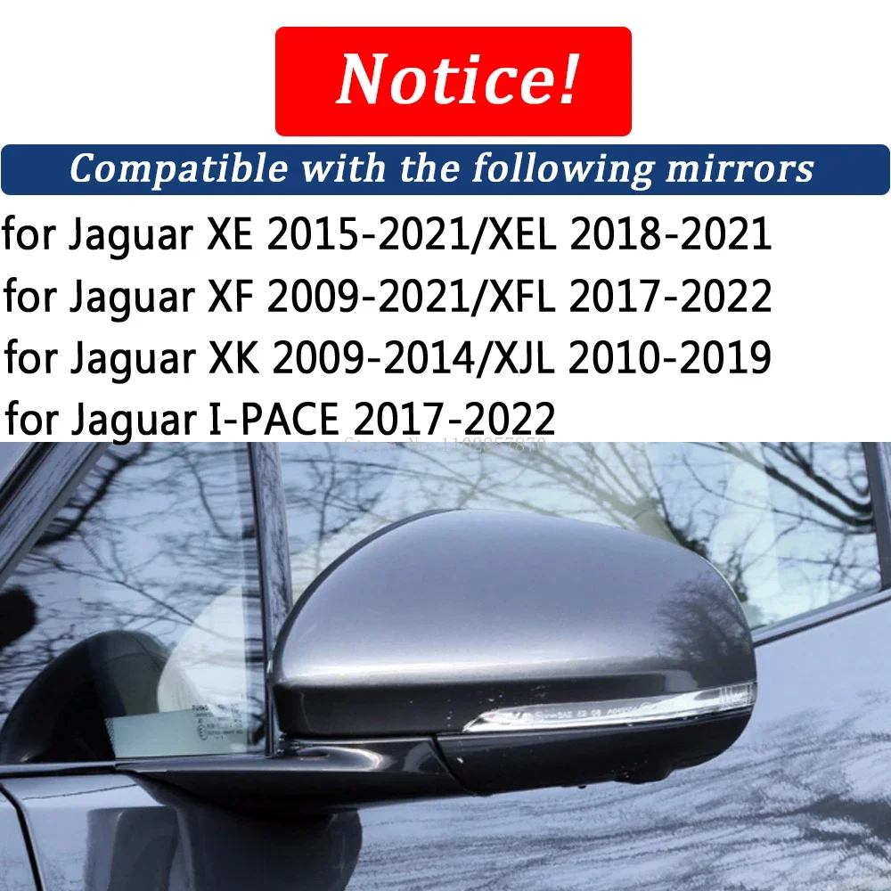 Rearview Mirror Cover for Jaguar XE XEL XF XFL XK XJL I-PACE Real Carbon Fiber Side Mirror Shells Add on Frame Replacement Case