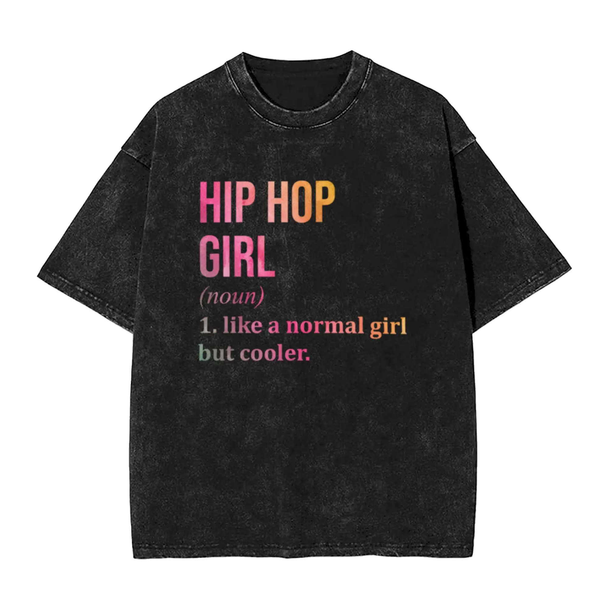 Hip Hop Girl Definition Hip Hop in Watercolor Unique Stylish A Washed T Shirt Men's Women's Oversized Cotton Tees Tops