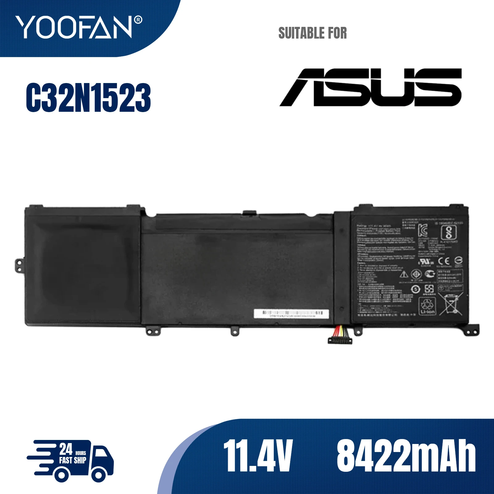 

YOOFAN C32N1523 Аккумулятор для ноутбука ASUS Zenbook Pro UX501VW N501L Series C32N1523 11,4 V 96WH