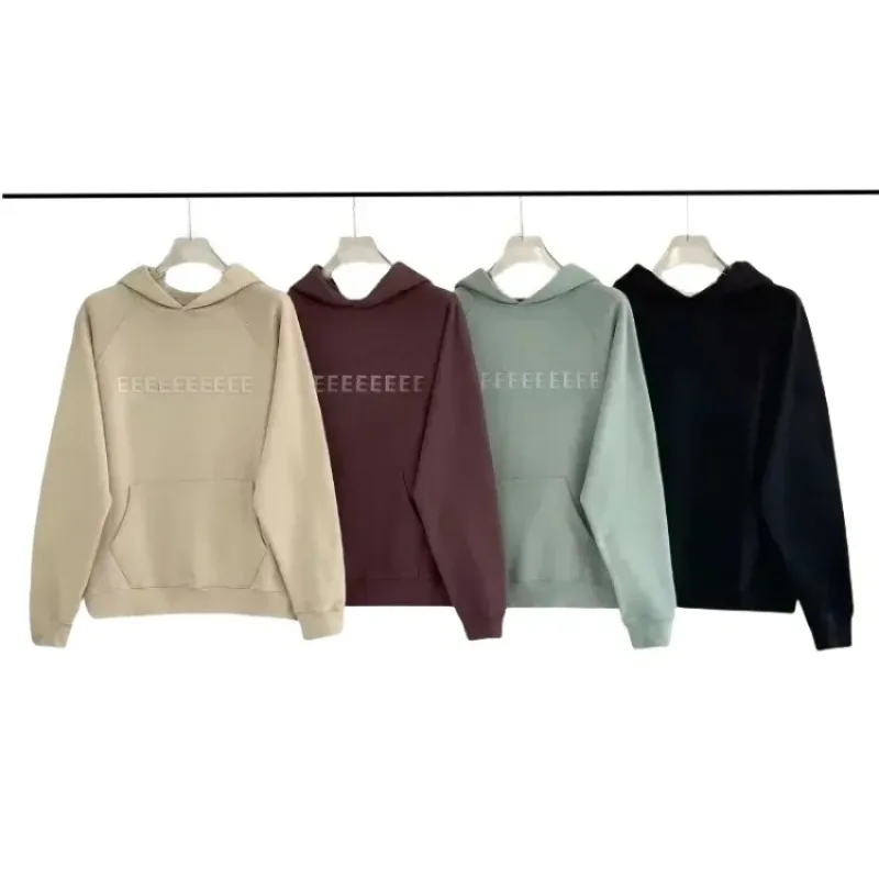 

Season 9 Classic Brand Double Line Men's Hoodies Classic Design Chest Silicone Letter LOGO Hoodie High Street Couple Sweater Set