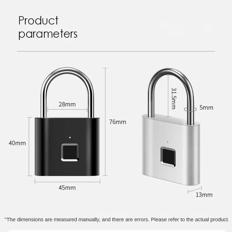 1Pcs/3Pcs Fingerprint Lock Keyless Waterproof Anti-theft Smart Lock Zinc Alloy Smart Security Electronic Door Cabinet Lock