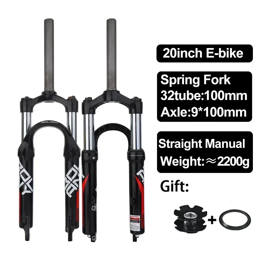 Bolany 20 Inch Bicycle Fork 100mm Stroke Child Spring Suspension Front Fork Shock Absorber Quick Release for Bmx Kids' Bikes