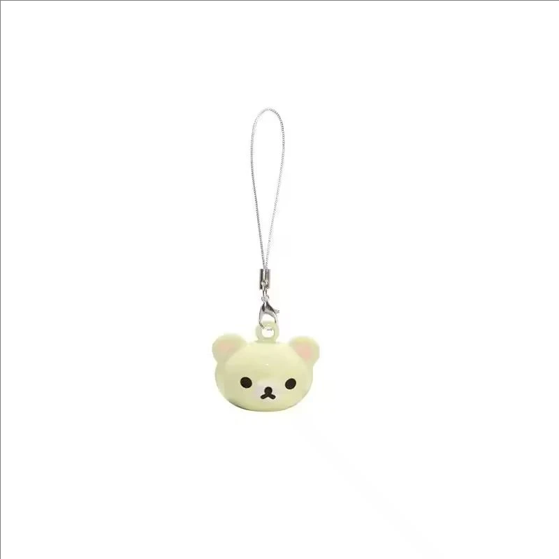 Lazy Brown Bear Bell Phone Charms Pendant Cute Kawaii Keychain Accessories For iPhone 12 Schoolbag Airpods Earphones Ins Korea