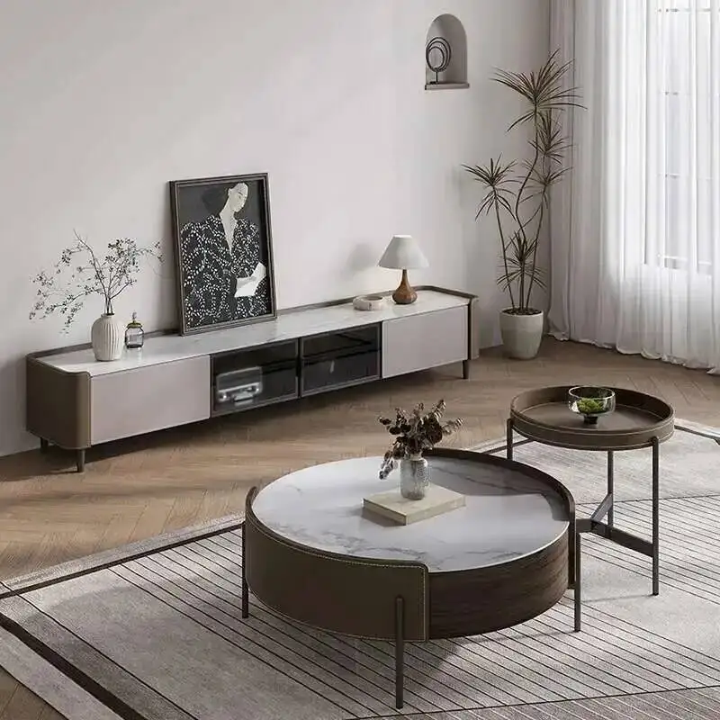 

Salon Coffee Round Desk Luxury Dining Table Mid Century Modern Coffee Table Accent Set Mesa Auxiliar Salon Replica Furniture