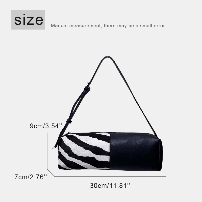 Customize Initials Leather Cylindrical Bag For Women Luxury Designer Handbag Purse 2026 New In Calf Hair Panel Underarm Shoulder