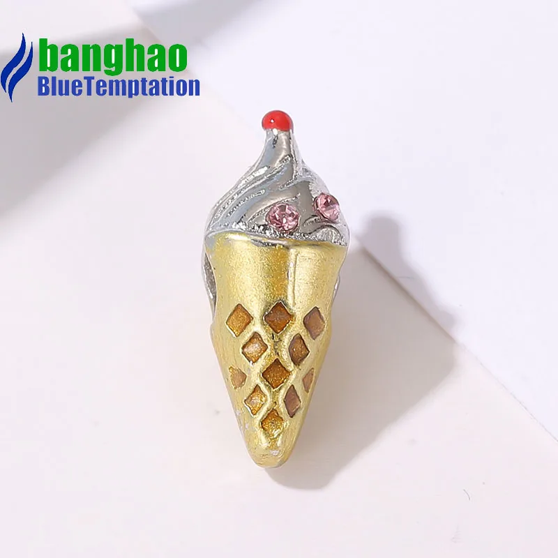 Wholesale DIY Fashion ice cream Charm for making accessories for jewelry alloy pendants bracelets beads ENM893