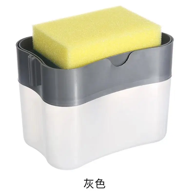 Manual Press Soap Dispenser Container With Sponge Soap Organizer Kitchen Tool Manual Cleaning Liquid Dispenser Pump Kitchen