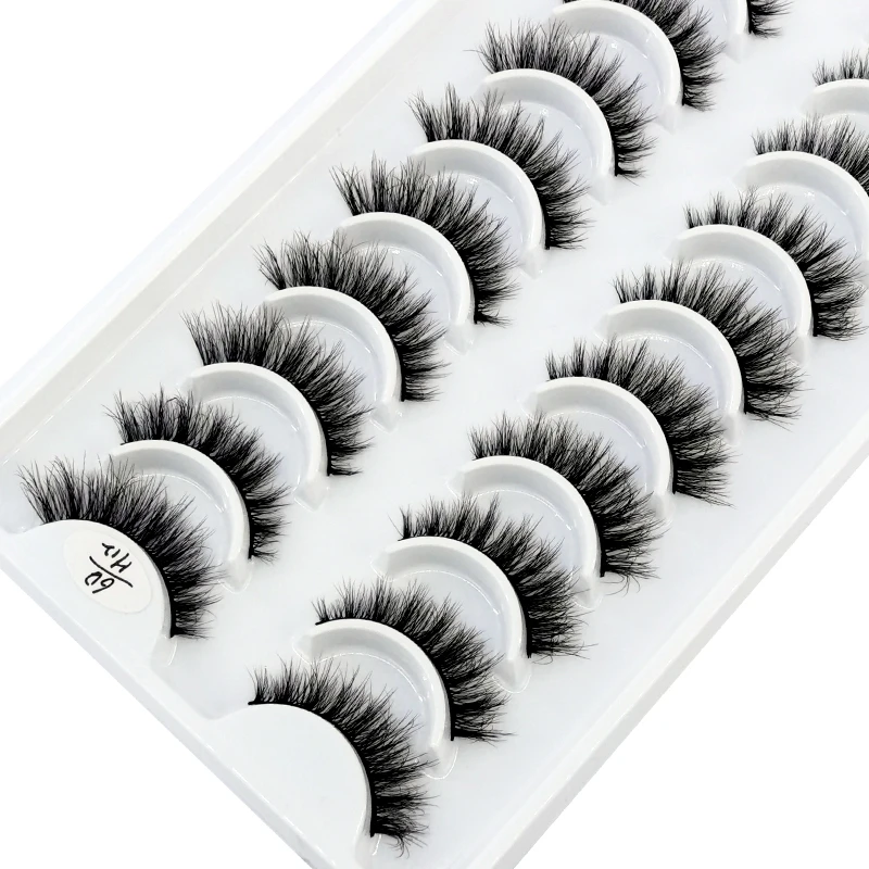 New 10Pairs 3D Faux Mink False Eyelashes Natural Messy Fake Eyelashes Crisscross Fluffy eye Lashes Extension Makeup Lashes Tools