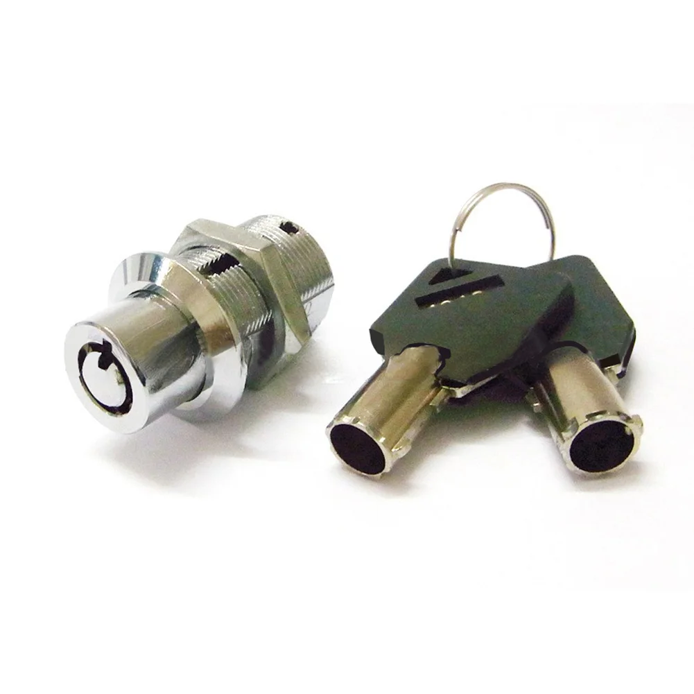 7 Pin Tubular Push Lock Constructed from Zinc Alloy for LED Advertising and Game Console Locks Chrome Finish and 2 Keys