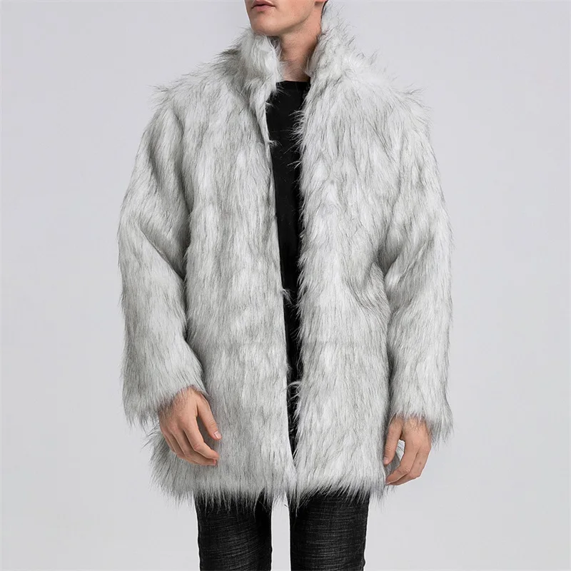 

Men s Winter Jacket Thickened Hooded Parka Coat with Faux Fur Lining Windproof Warm Outwear for Cold Weather