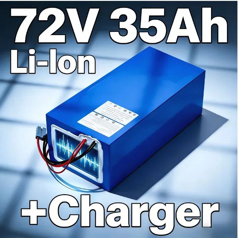 20S 72V 35Ah 30A Li-ion Battery Compatible with 2000W/3500W/7000W Scooter, Go Cart, Motorcycle & Inverter 5A Charger Gift | 1 UN