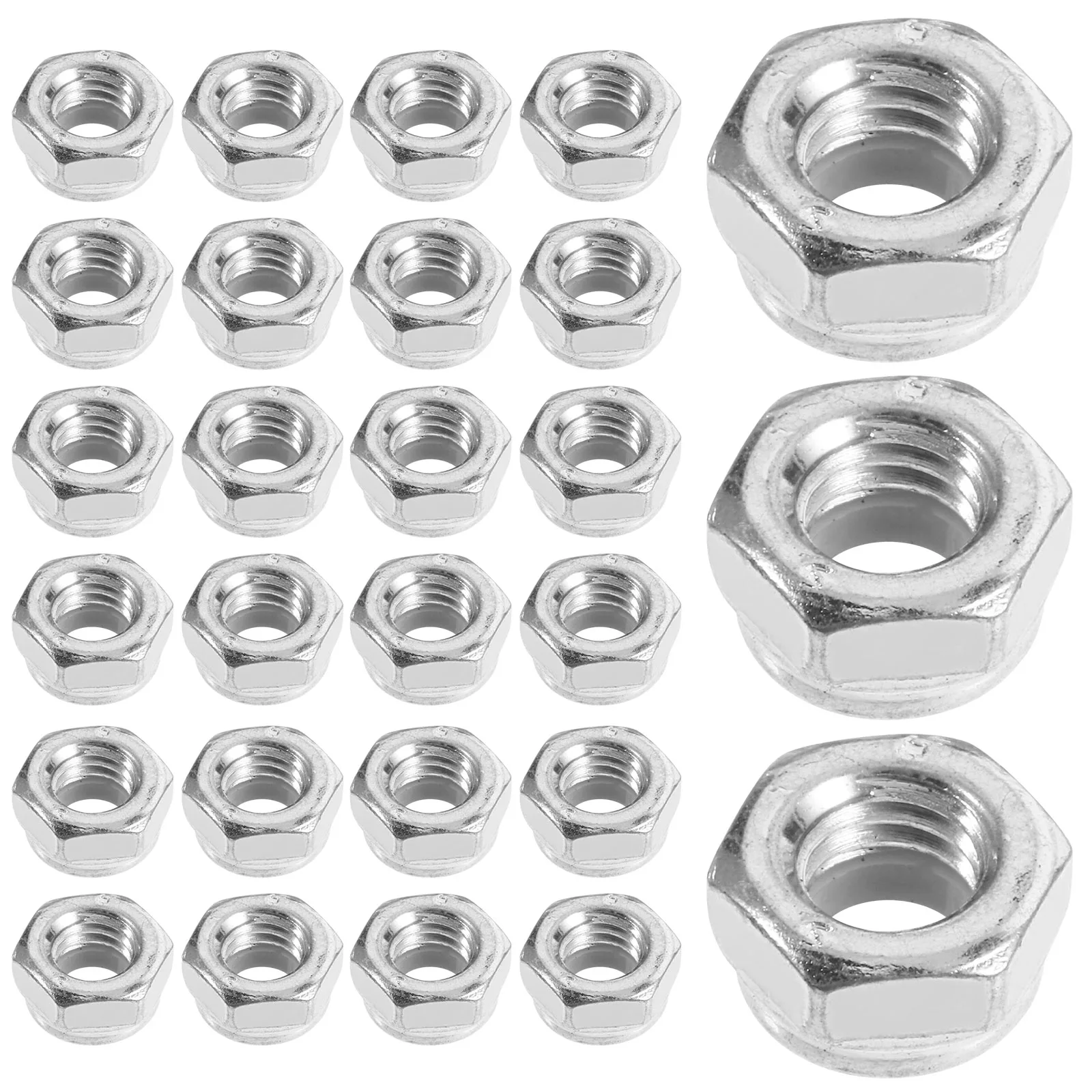 

100pcs Stainless Steel Insert Lock Nut Anti Vibration Hexagon Nut For Machinery Auto Fastening Hardware