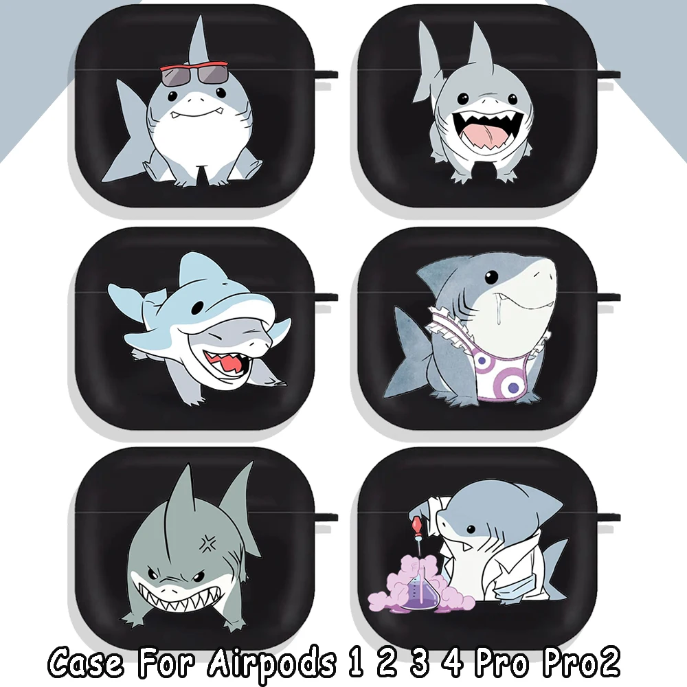 Cute Cartoon The Shark Case for Airpod Pro 2 3 4 Pro Gamer Wireless Headphone Cover for Air Pods 4rd Gen Kawaii JEF Funda