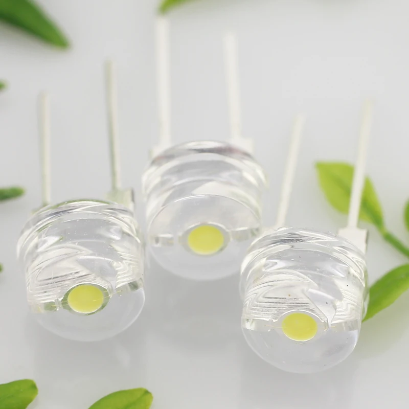 F8 8mm 0.5W Straw hat F8 highlighting positive white light red blue green Yellow Light LED light beads 50Pcs/Lot