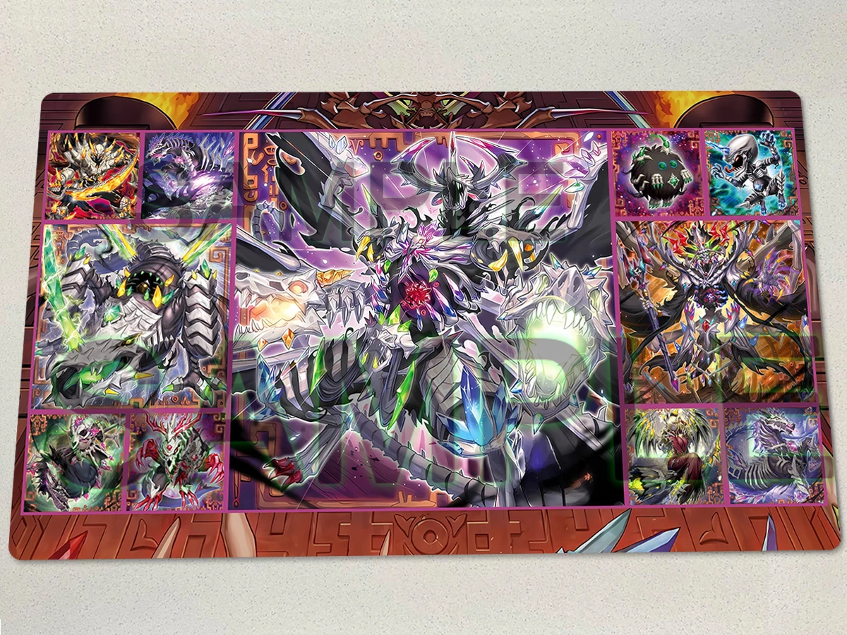 YuGiOh Mementoal Tecuhtlica - Combined Creation Playmat King Angwitch Twin Dragon TCG CCG Mat Trading Card Game Mat Mouse Pad