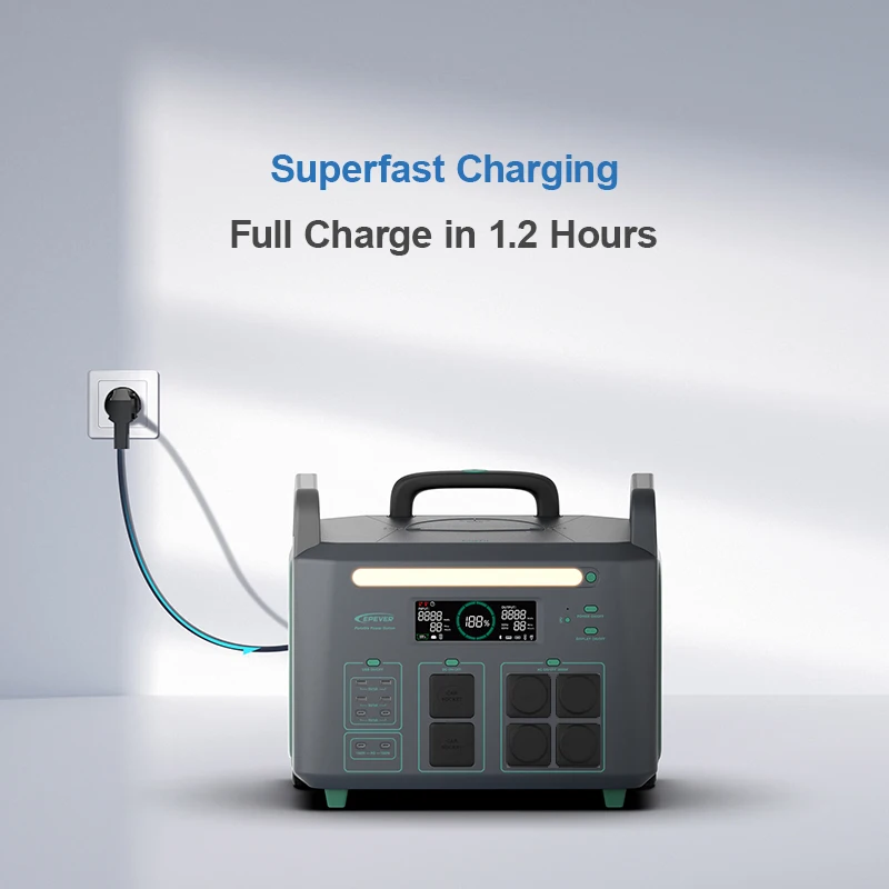 EPEVER 3600 واط 220 فولت 230 فولت الاتحاد الأوروبي التوصيل في الهواء الطلق التخييم مولد الطاقة الشمسية LiFePO4 بطارية محطة الطاقة الشمسية المحمولة #3