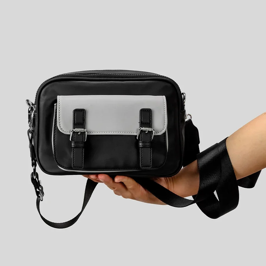 

Модная сумка-мессенджер со вставками для женщин, повседневные нейлоновые квадратные сумки на плечо, трендовая качественная сумка через плечо для камеры 2025