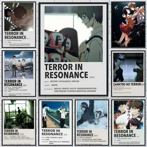 Zankyou no Terror Anime-Poster, HD, selbstklebende, wasserfeste Wandkunst, ideal für Zuhause, Büro, Wohnheim, Schlafzimmer, tolles Geschenk