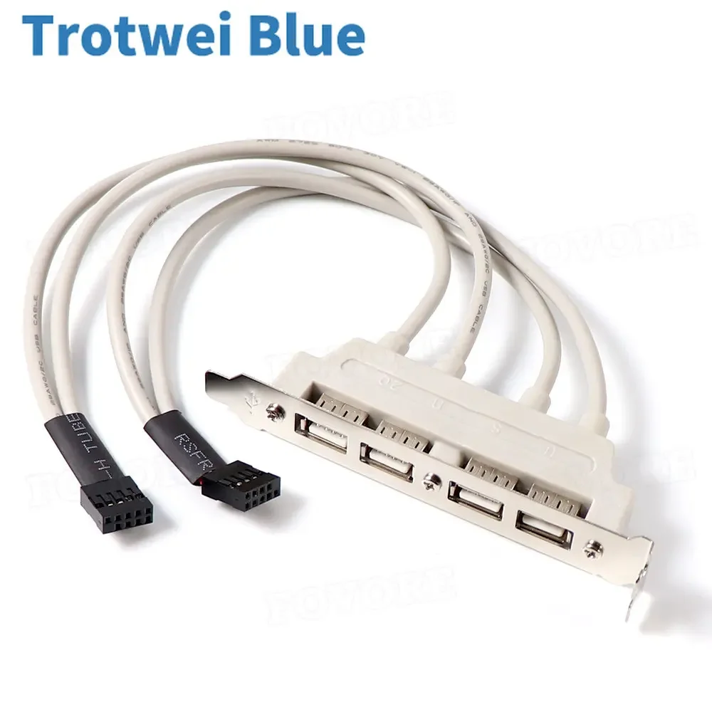 4 Port USB 2.0 to 9 Pin MainBoard Header Bracket Extension Cable for Computer Rear Panel Bracket 9Pin HOT SALE Adapter newest