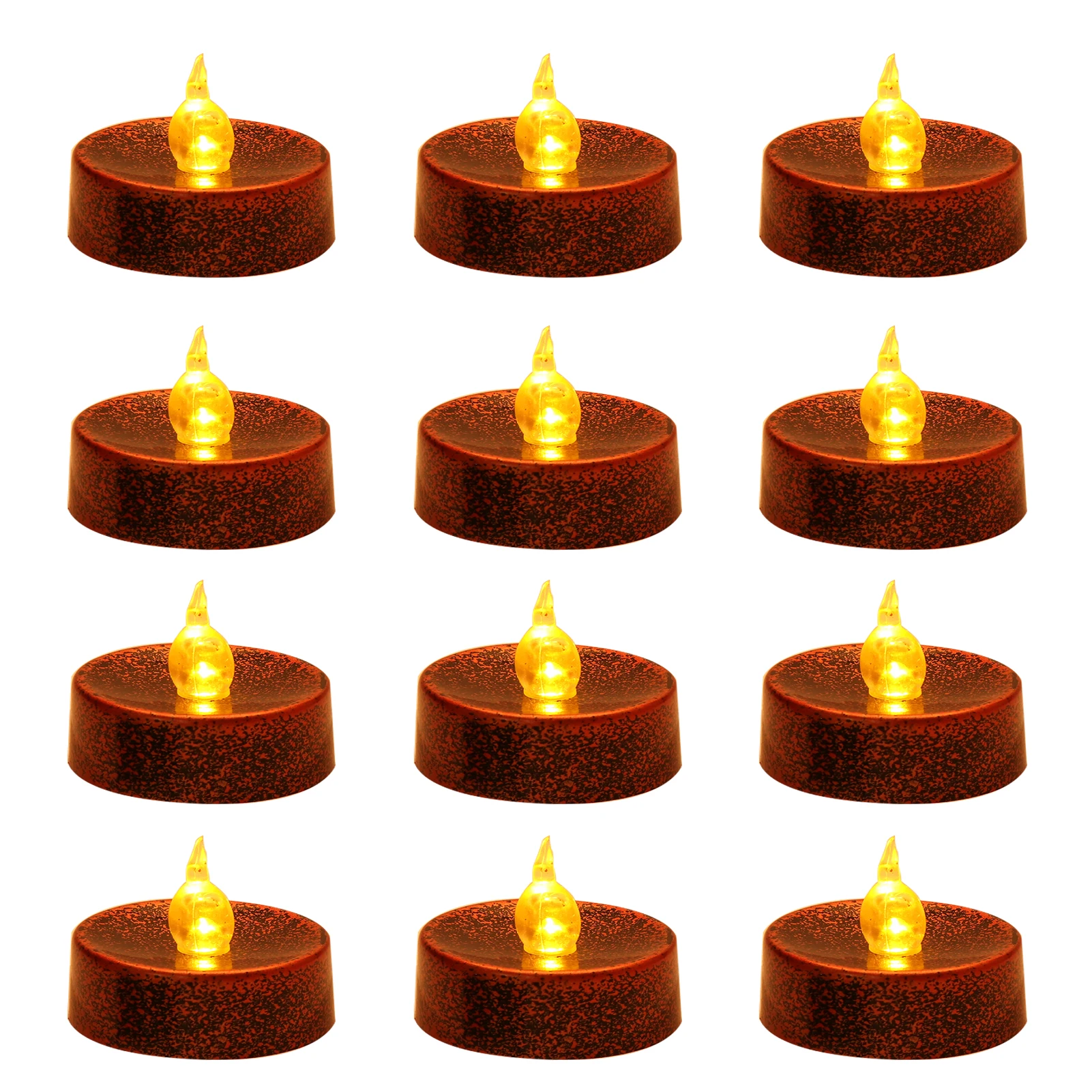 

12pcs Realistic Romantic Long Lasting Flickering Safe Wedding Decor Led Tealight Candle Flame Less Indoor Battery Operated Home