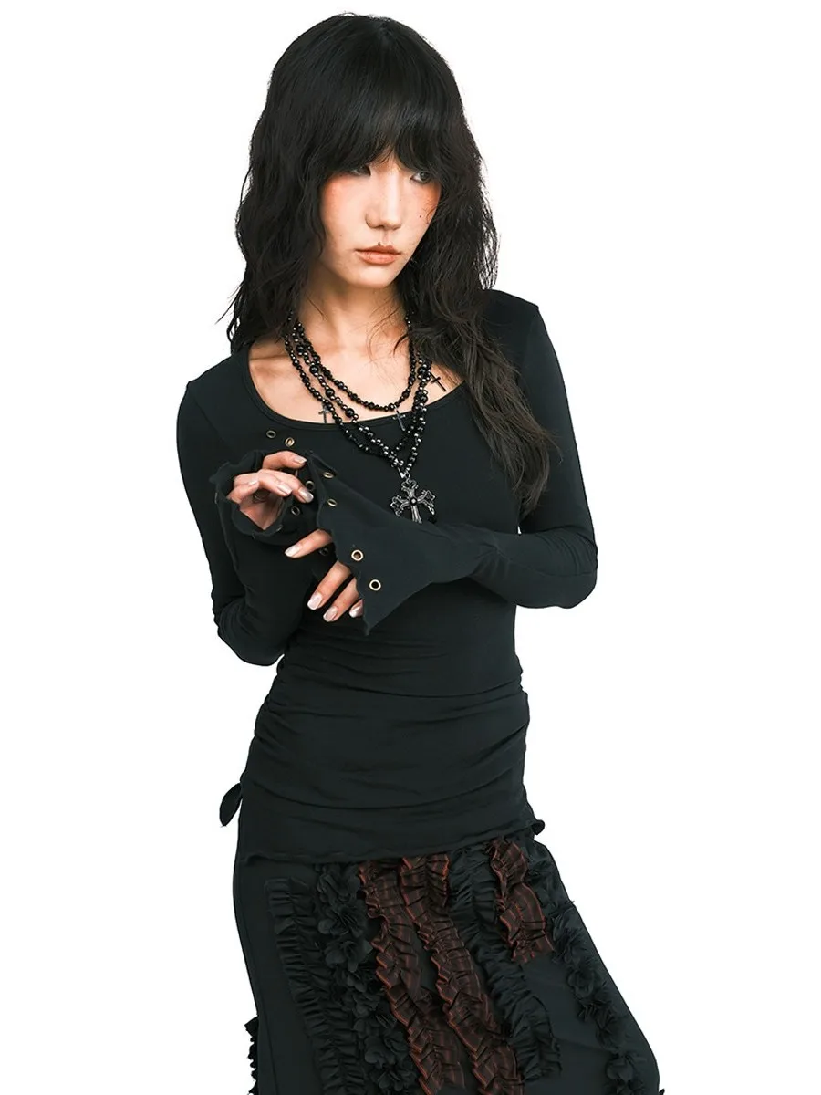 

Женская базовая футболка Bla Long Sve: универсальный облегающий топ Cleanfit Slimming Top с принтом авокадо