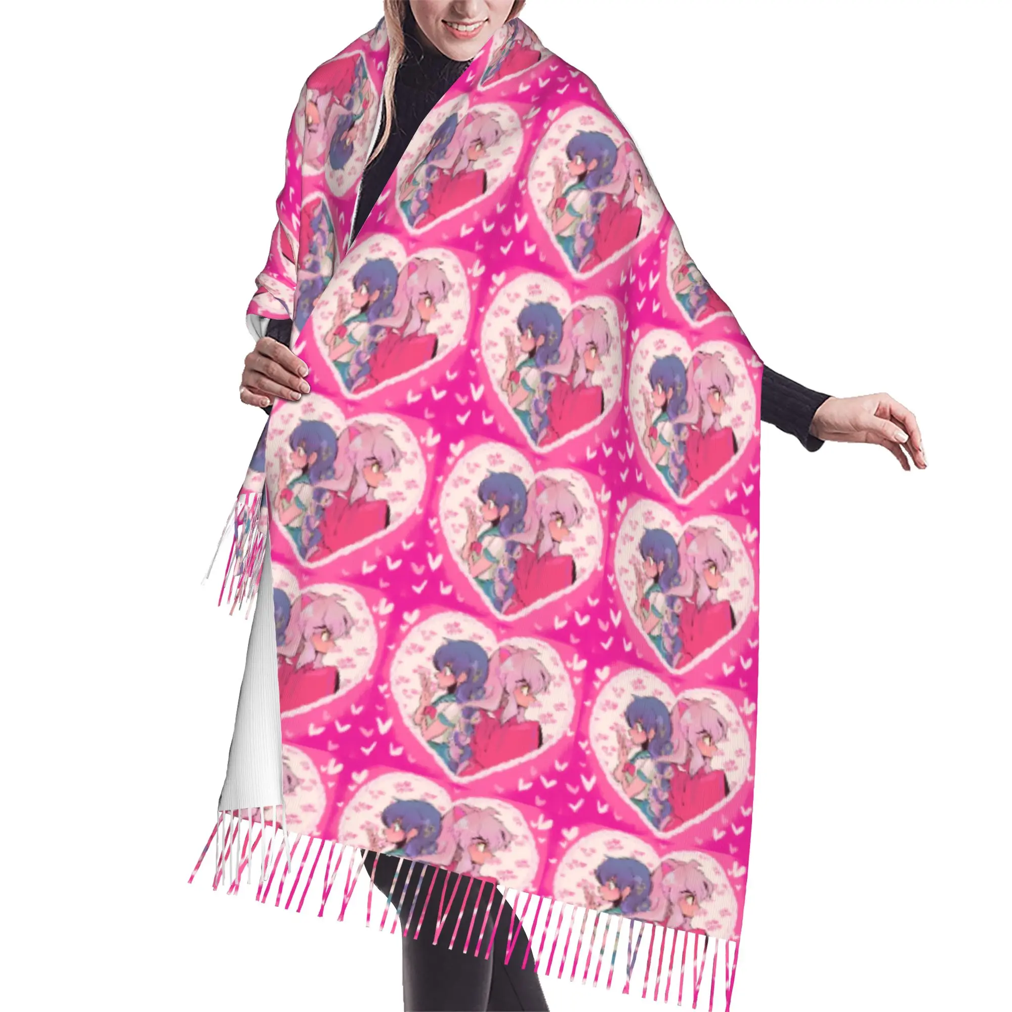 Customized Printed I-Inuyashaes Anime Scarf  Men Women Winter Warm Scarves  Shawl Wrap