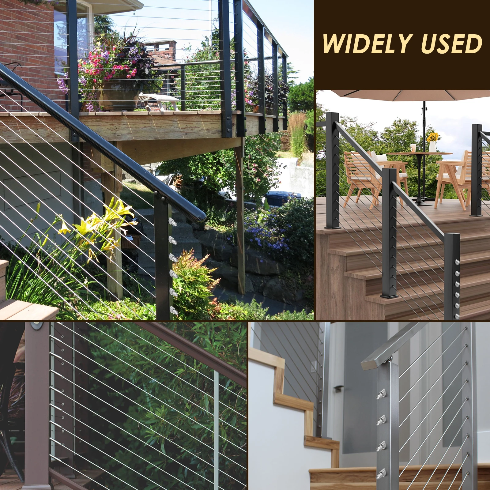 15Pcs Angle Beveled Washer 1/4inch ID Stainless Steel 30 Degree Angle Washers Invisible Cable Railing Hardware  For Cable Raili