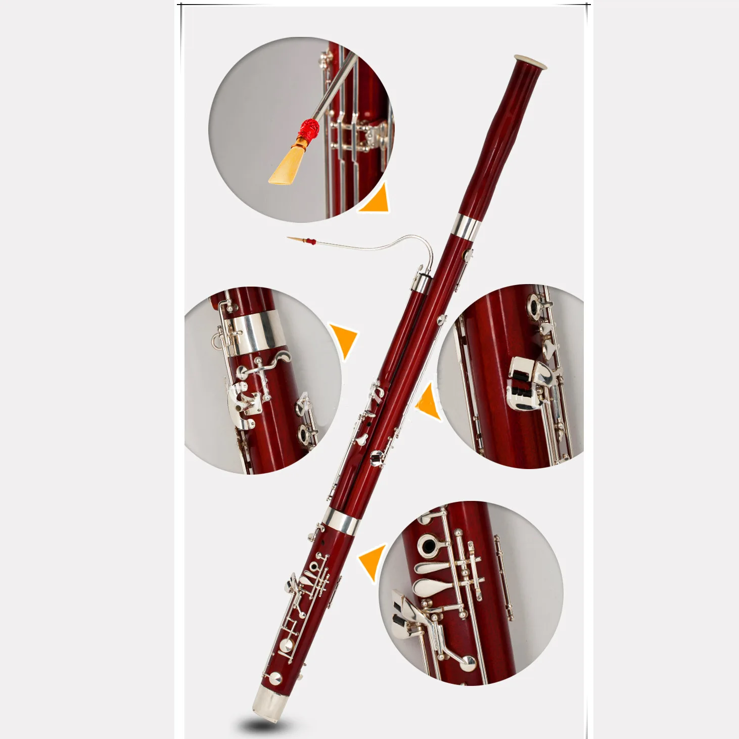 

Maple Bassoon Professional BO-8481 Silver Plated Keys C Key