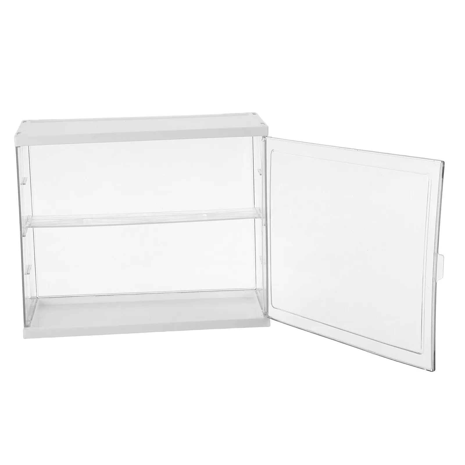 

Clear Acrylic Display Case Stackable 2-Tier Adjustable Shelf Dustproof Display Stand for Mini Figures Action Figure Protective