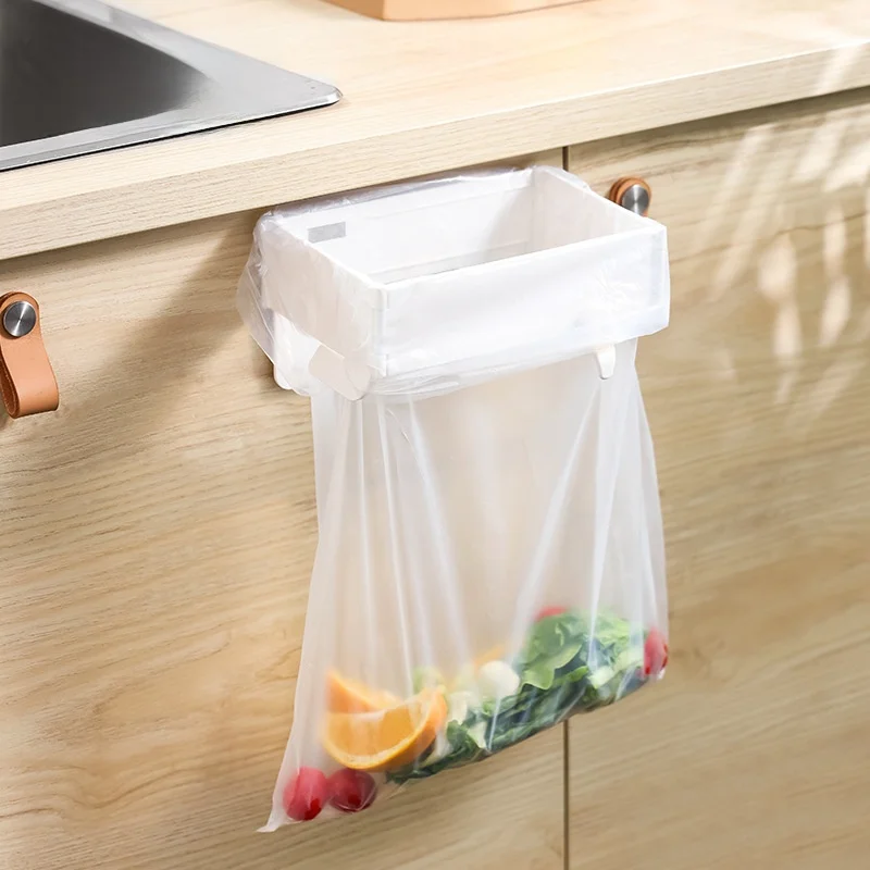 Suporte de Lixo Empilhável de Parede Patenteado para Cozinha e Banheiro, Suporte para Sacos de Lixo, Material Plástico Reforç...