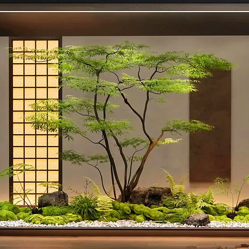 Green Maple Biomimetic Plant Decoration Set, Suitable for Indoor/outdoor Use