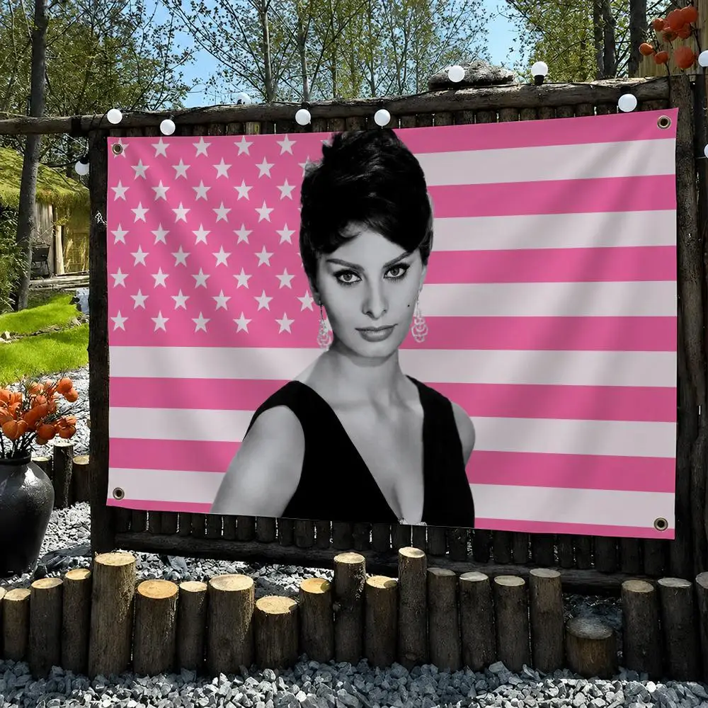 Sophia L-loren Actor Flags Wall Hanging Outdoor Garage Room Decorative Fashion Gift Background