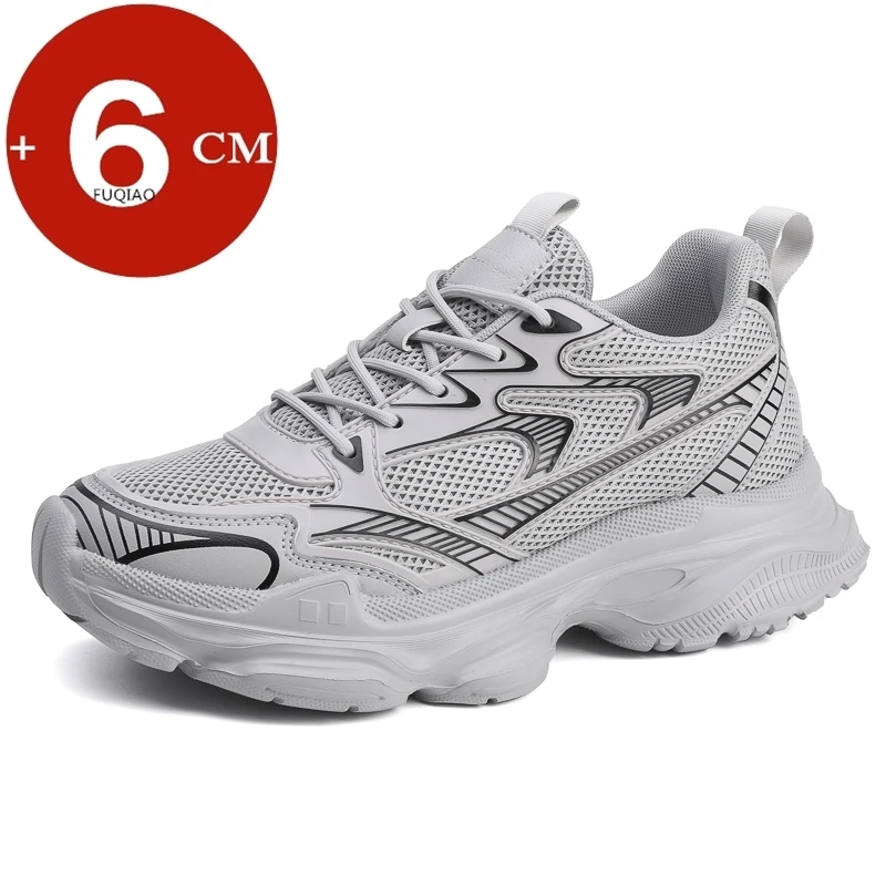 

Mesh Thick Sole Elevator Dad's Shoes for Men Comfortable Breathable Fashionable Height Increase Insoles 6cm Sports Casual Shoes