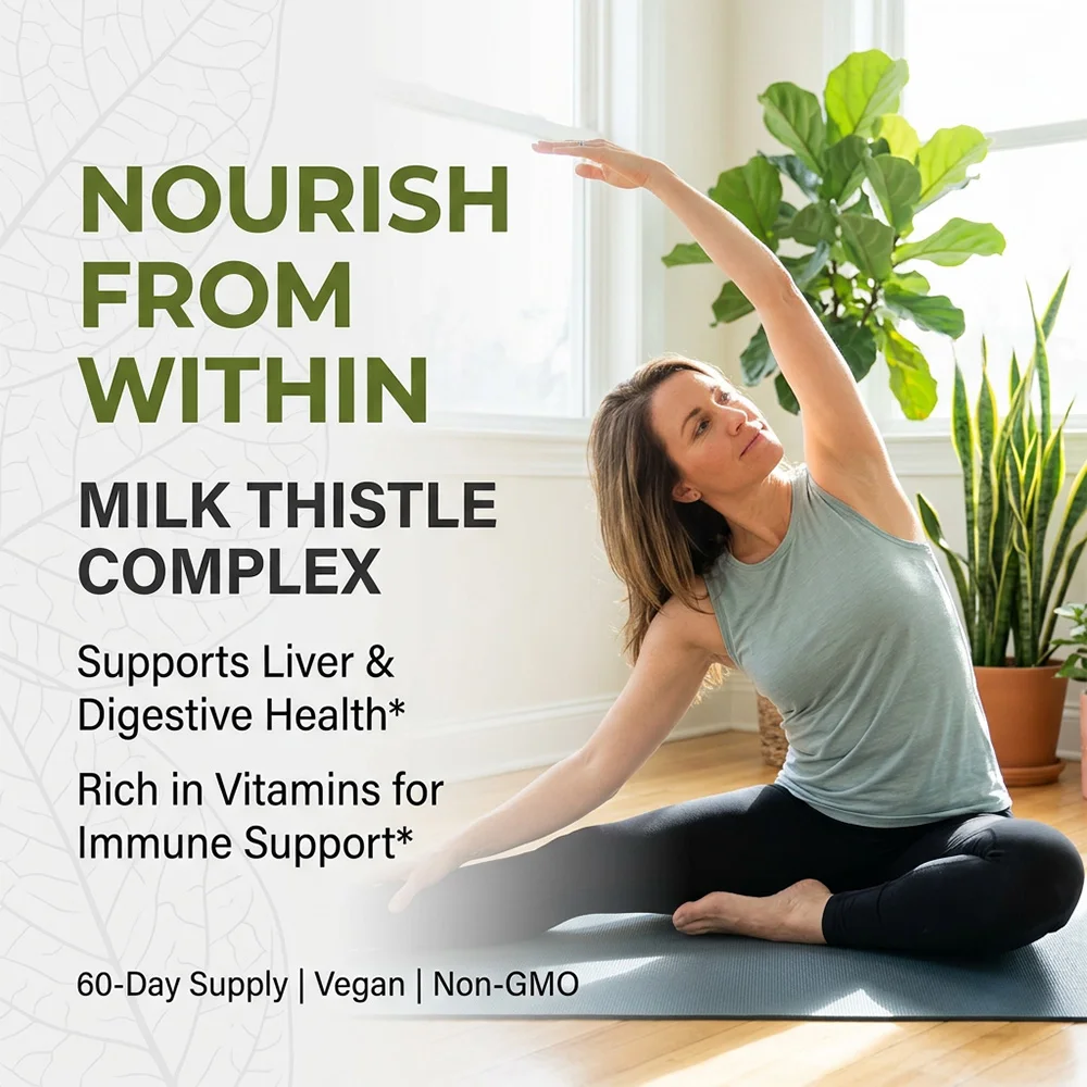 Milk Thistle Complex Capsules - Dandelion, Turmeric, Support Liver Wellness, Digestive Balance and Cardiovascular Condition