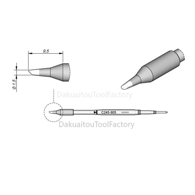 C245-951 C245-405 C245-845 Soldering iron head T245-A Replaceable adapter for handle C245 series