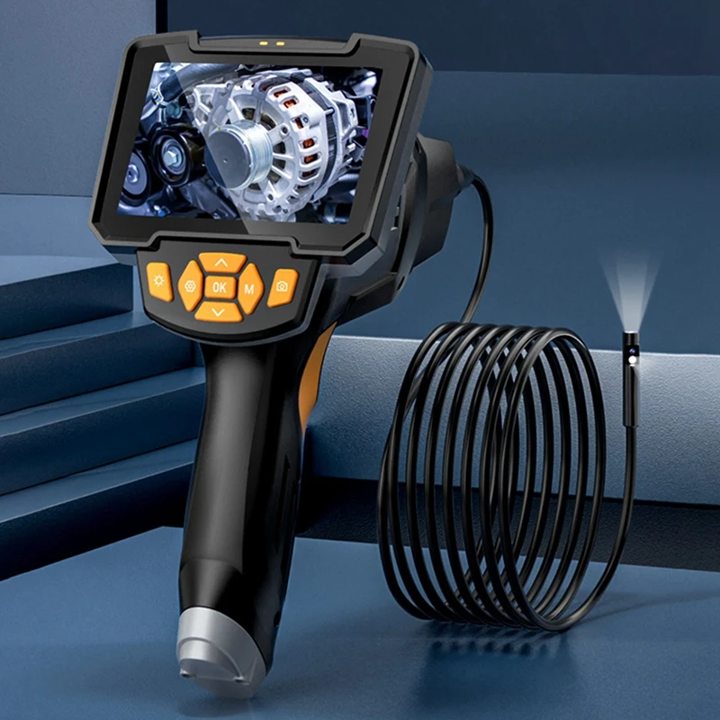 Endoscopio Industrial automotriz cámara de inspección de boroscopio de coche HD 1080p, pantalla IPS de 4,3 pulgadas, Cable semirrígido, fácil de usar