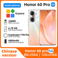 Honor 60 Pro 5G Android 4800Mah Battery 108MP Main Camrea CPU Snapdragon 778G Plus  Unlocked Good Condition Used Phone