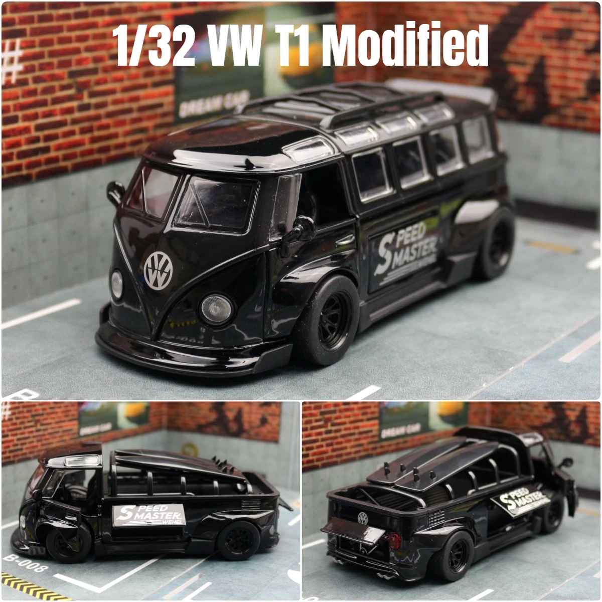 1/32 フォルクスワーゲン T1 ミニバスサンバ JDP 修正されたおもちゃの