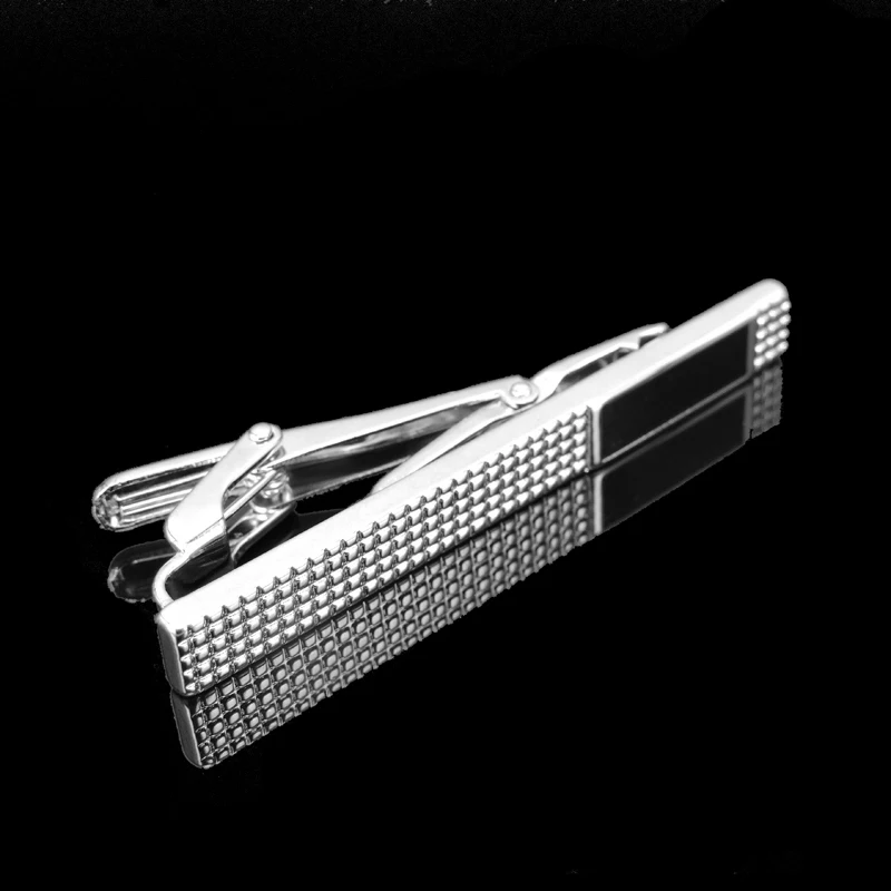 Classic Enamel Burn Clips para homens e mulheres, Tie Clips, Acessórios para camisas de negócios, Metal, Preto, Joalheria