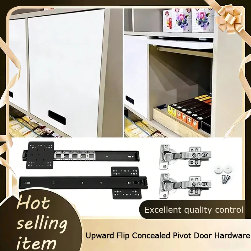 Invisible Folding Hidden Door Silent Slide Track For Wardrobe Cabinet Side Insert Swing Door Top Mounted Rail Hardware Hinge