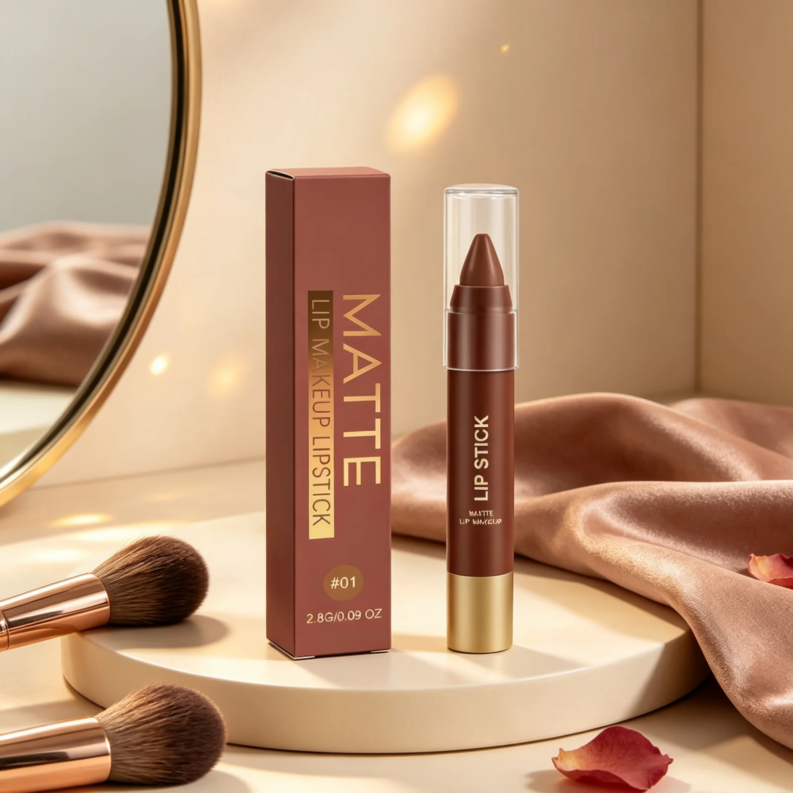 Matte Lipstick Long Lasting Smooth Nude Silky Non-sticky Waterproof Smudge-Proof Full Coverage Lip Makeup Lip Plumper Lipstick - view 5