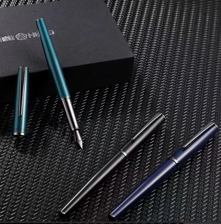 Stylo plume HERO 7066 pour étudiants, bureau, calligraphie, ensemble cadeau de luxe avec sac cadeau, papeterie, souvenir