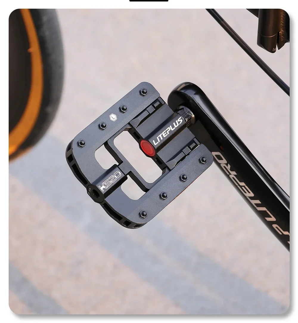 LITEPLUS Vollaluminium-Legierung Klappbare Fahrradpedale Rutschfeste Schnellklappbare Fahrradpedale BMX Fahrrad Klapppedale Fahrradteile – Detail 10