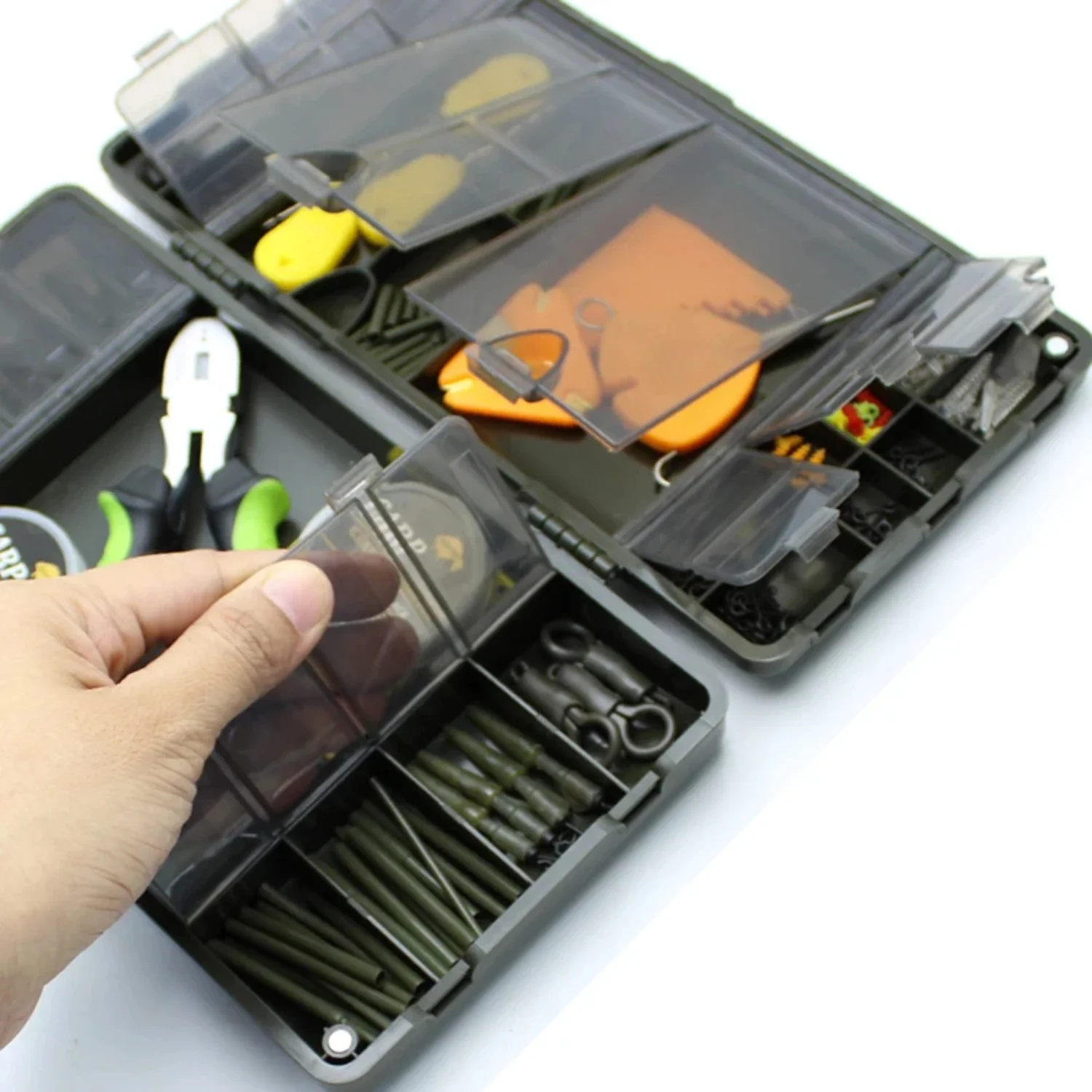 Carp Fishing Tackle Box  Carp Rig Hair Ronnie Zig Rig Accessories QC Spinner Swivel Lead Clip Kit  Case Rig Wallet