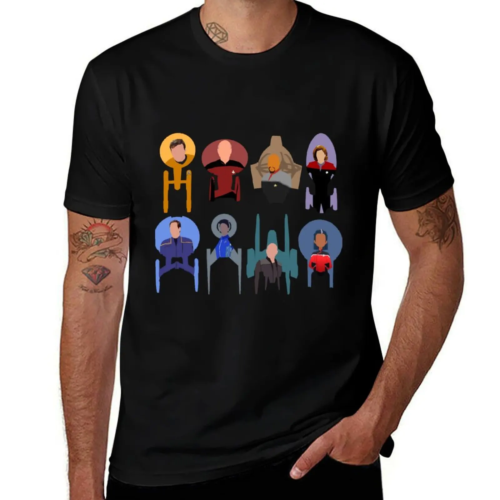 

Trek ships & captains T-Shirt cute tops designer shirts oversize t-shirts man men clothing