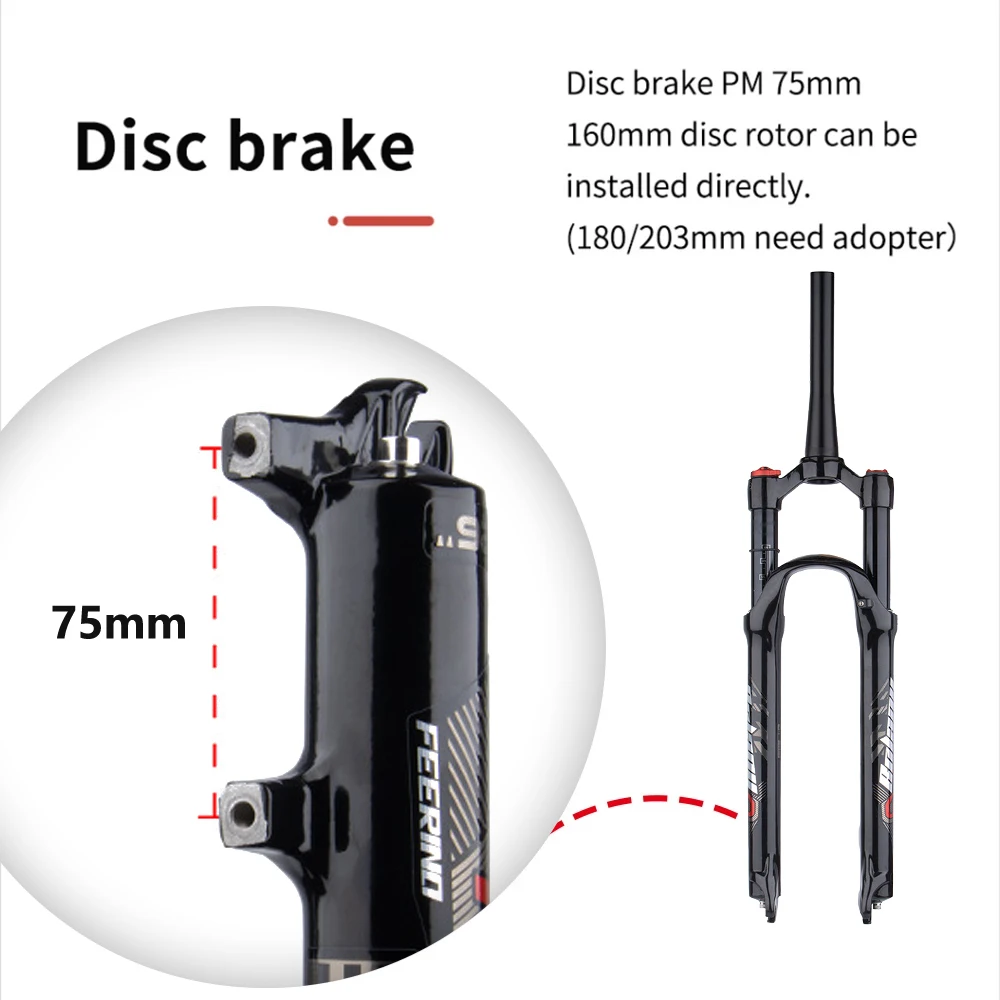 Bolany MTB Oil Air Suspension FrontForkMagnesium Alloy Shock Absorber 120mm Fork Stroke 26/27/29inch Quick Straight/Tapered Tube